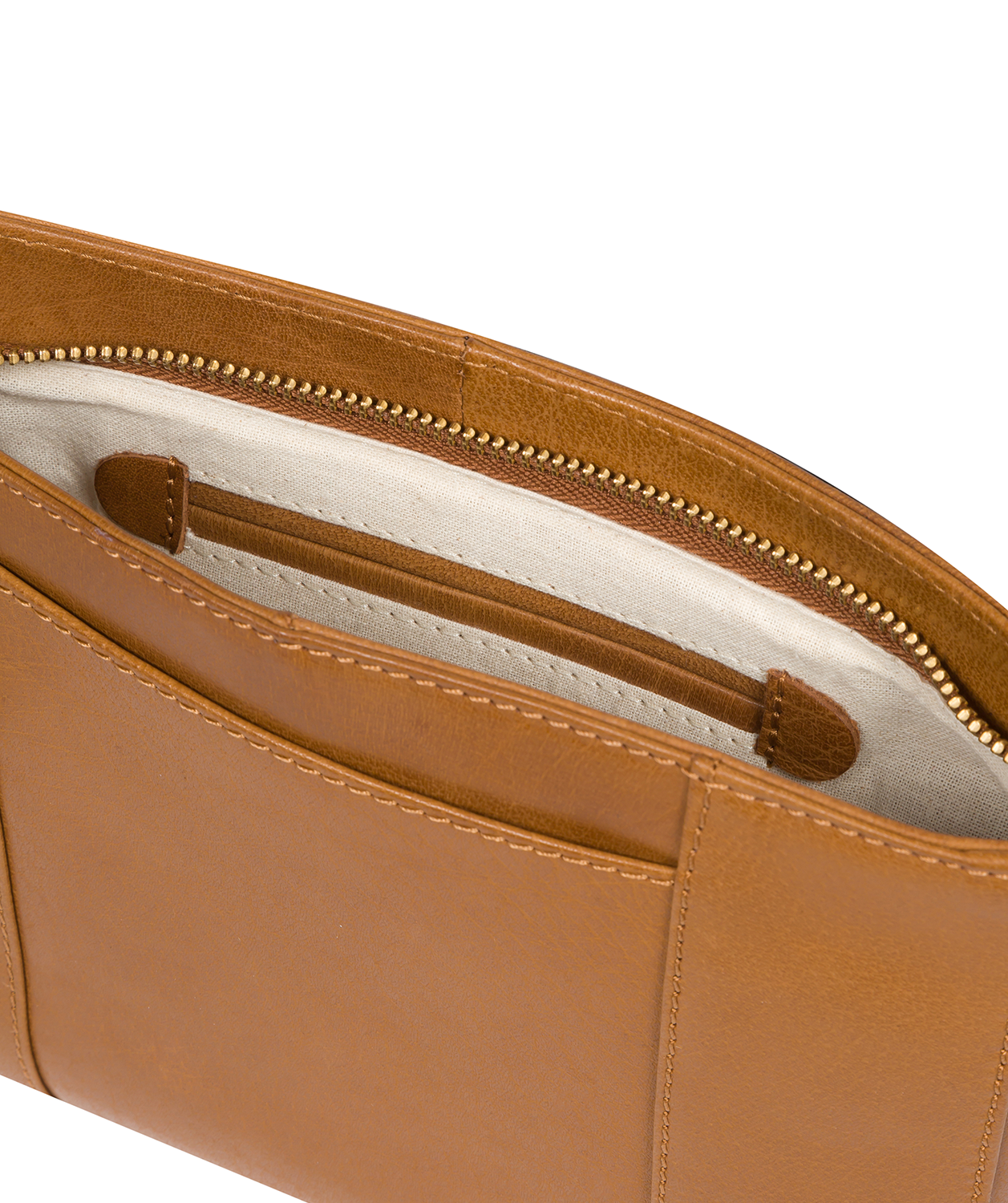 'Eski' Dark Tan Leather Cross Body Bag