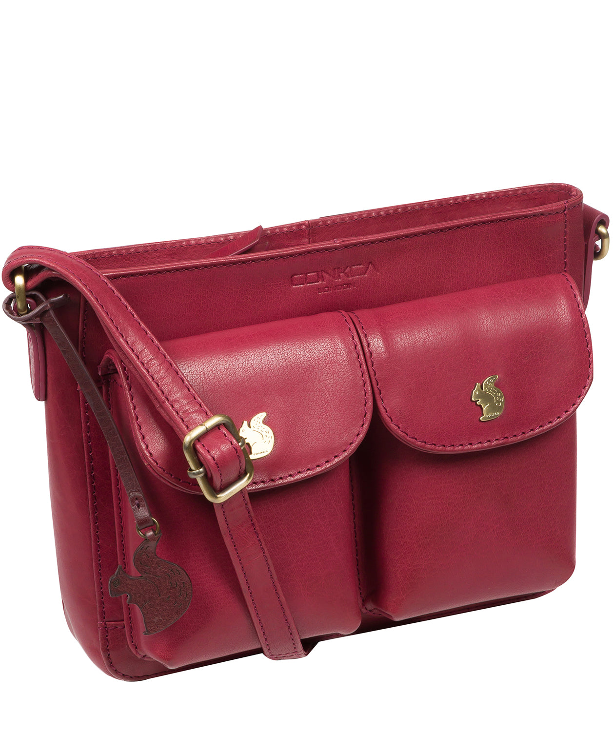 'Eski' Orchid Leather Cross Body Bag