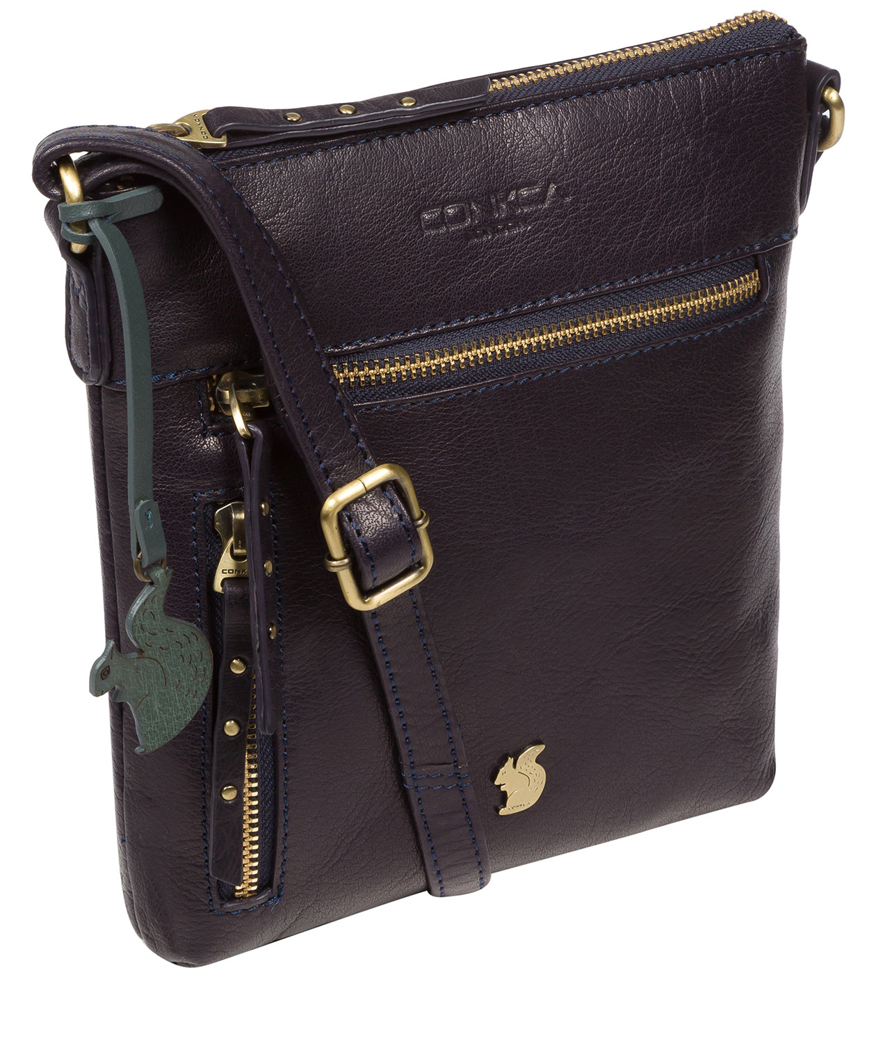 'Elf' Navy Leather Cross Body Bag