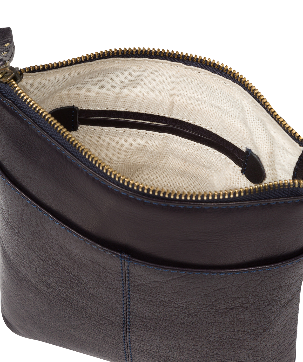 'Elf' Navy Leather Cross Body Bag