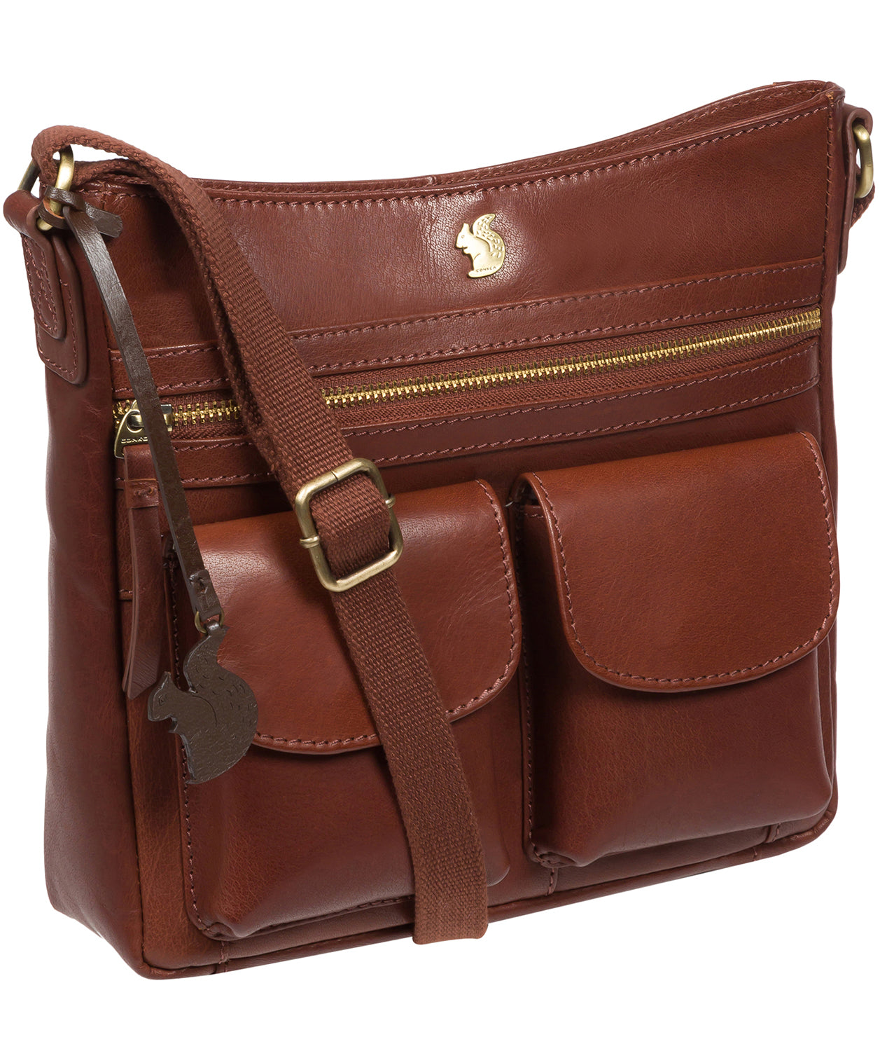 'Baby Bon' Conker Brown Leather Cross Body Bag