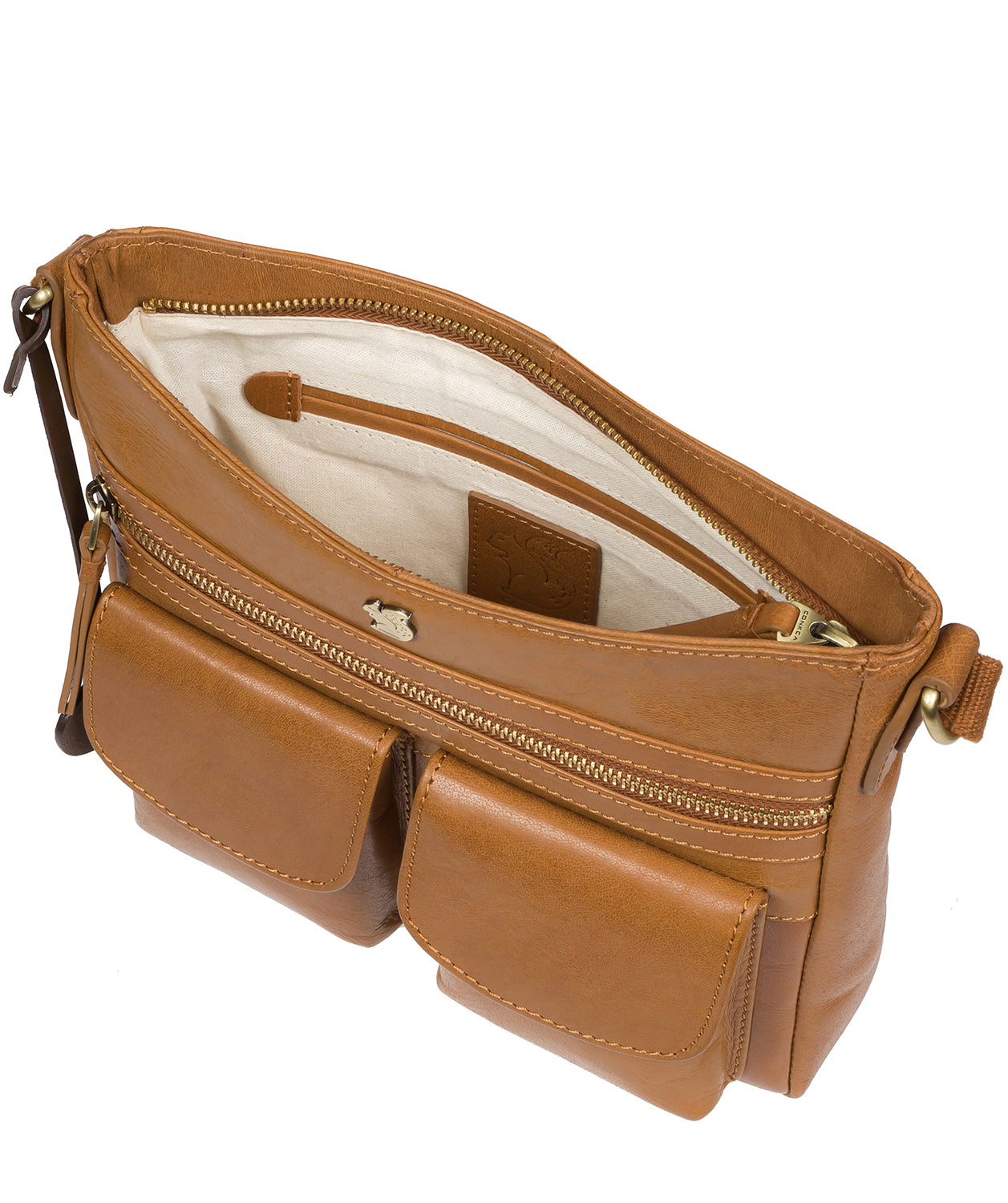 'Baby Bon' Dark Tan Leather Cross Body Bag