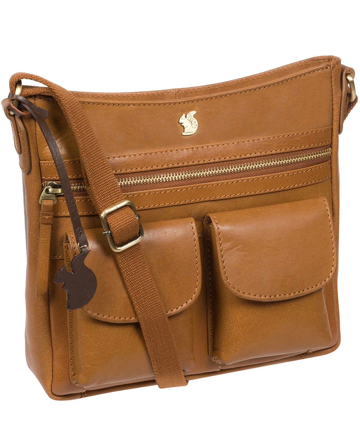 'Baby Bon' Dark Tan Leather Cross Body Bag
