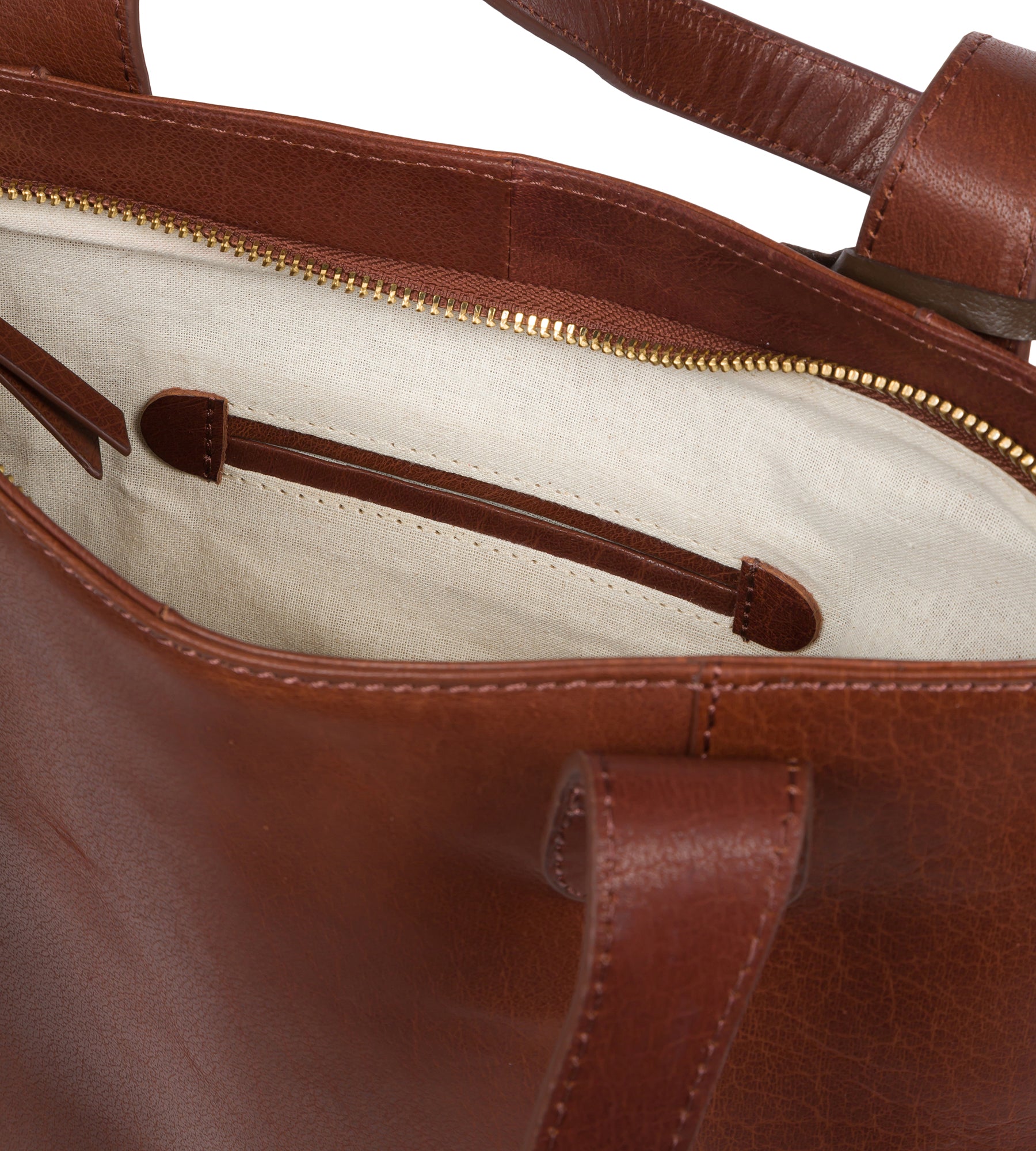 'Little Patience' Conker Brown Leather Tote Bag