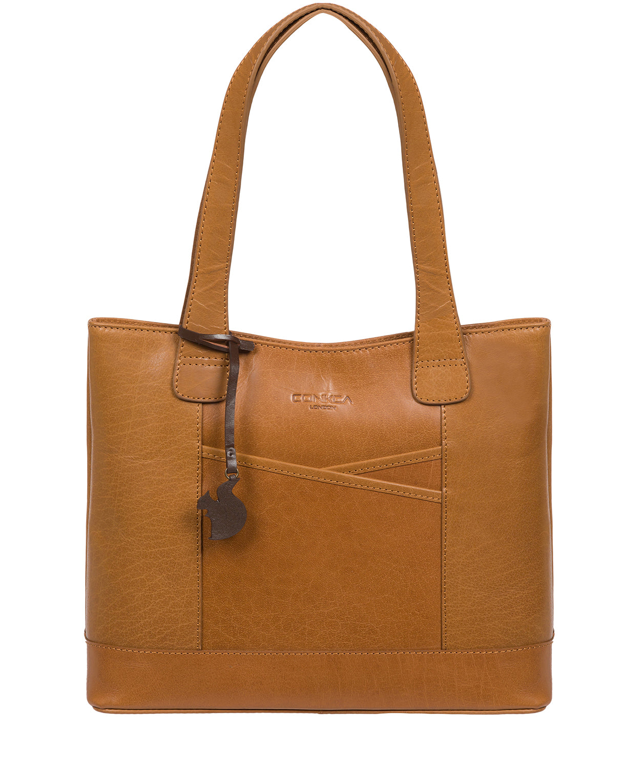 'Little Patience' Dark Tan Leather Tote Bag