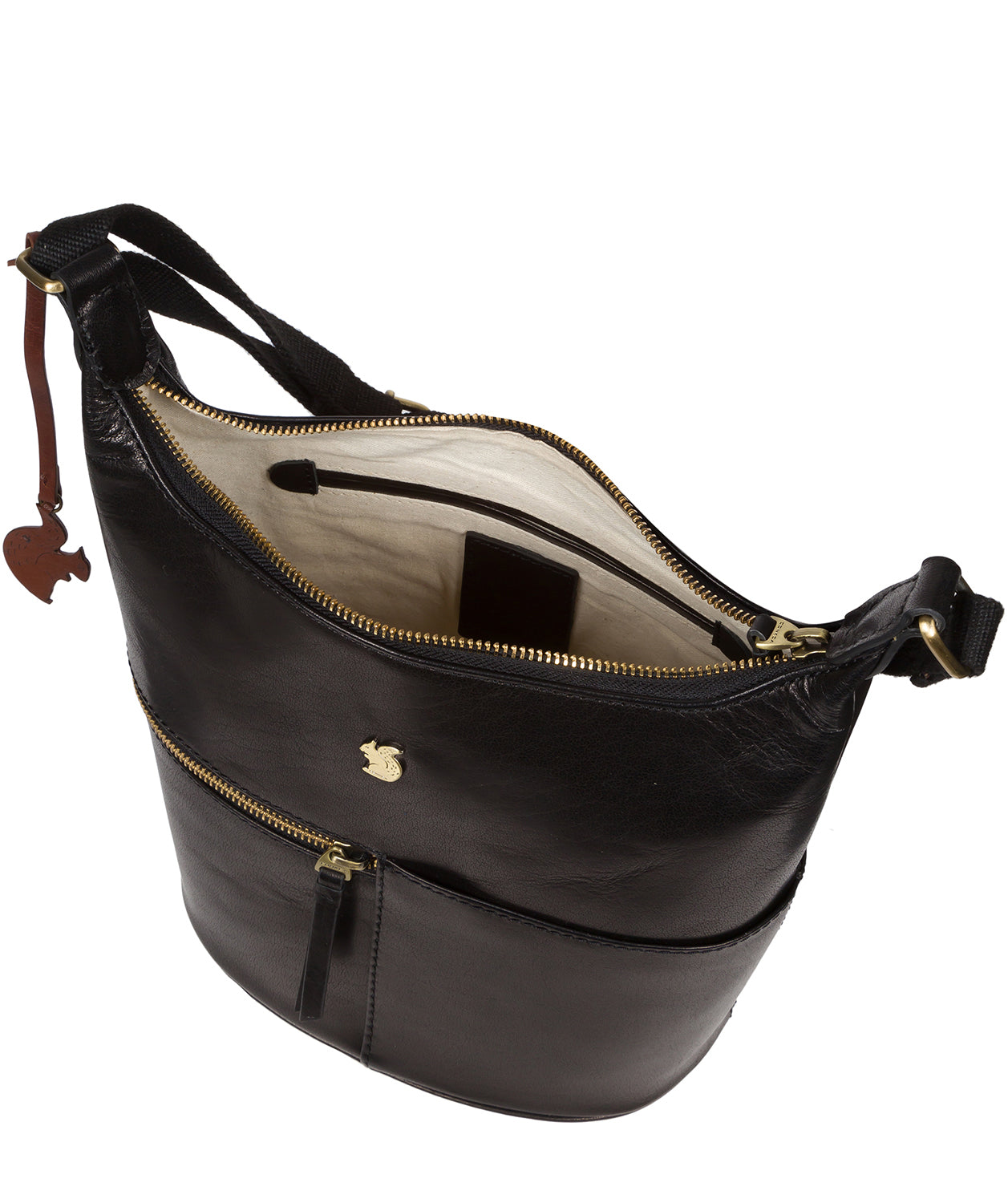 'Little Kristin' Black Leather Shoulder Bag