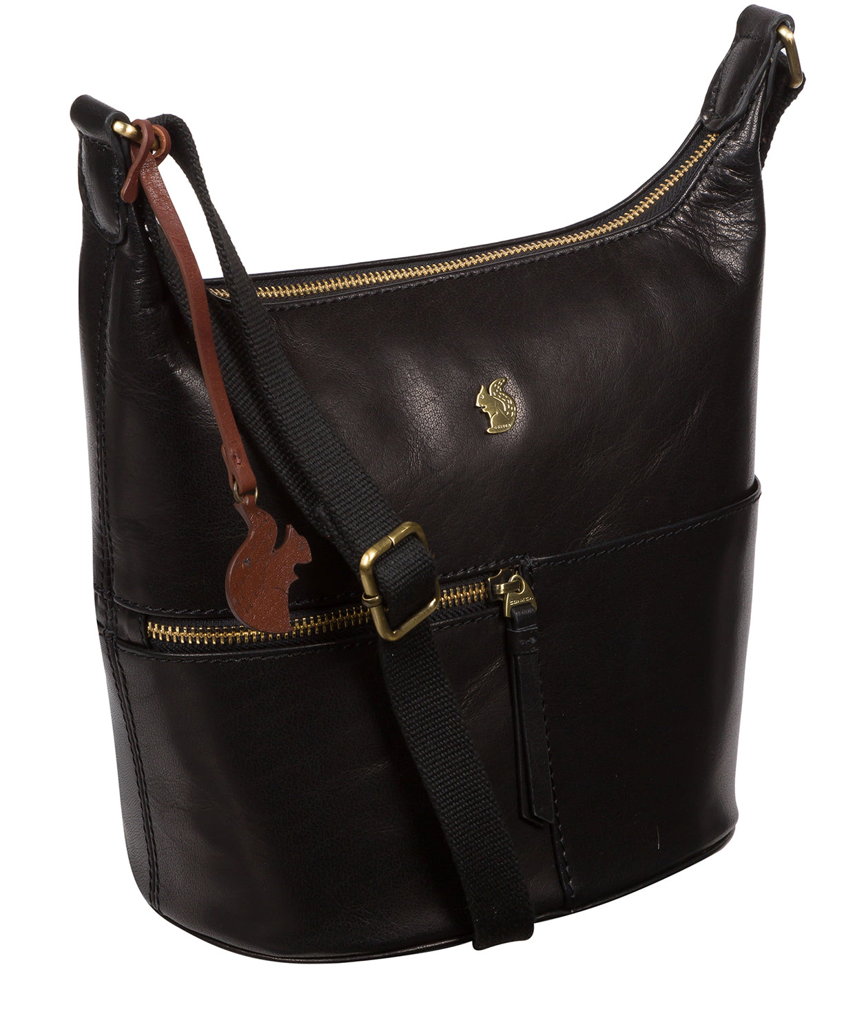 'Little Kristin' Black Leather Shoulder Bag