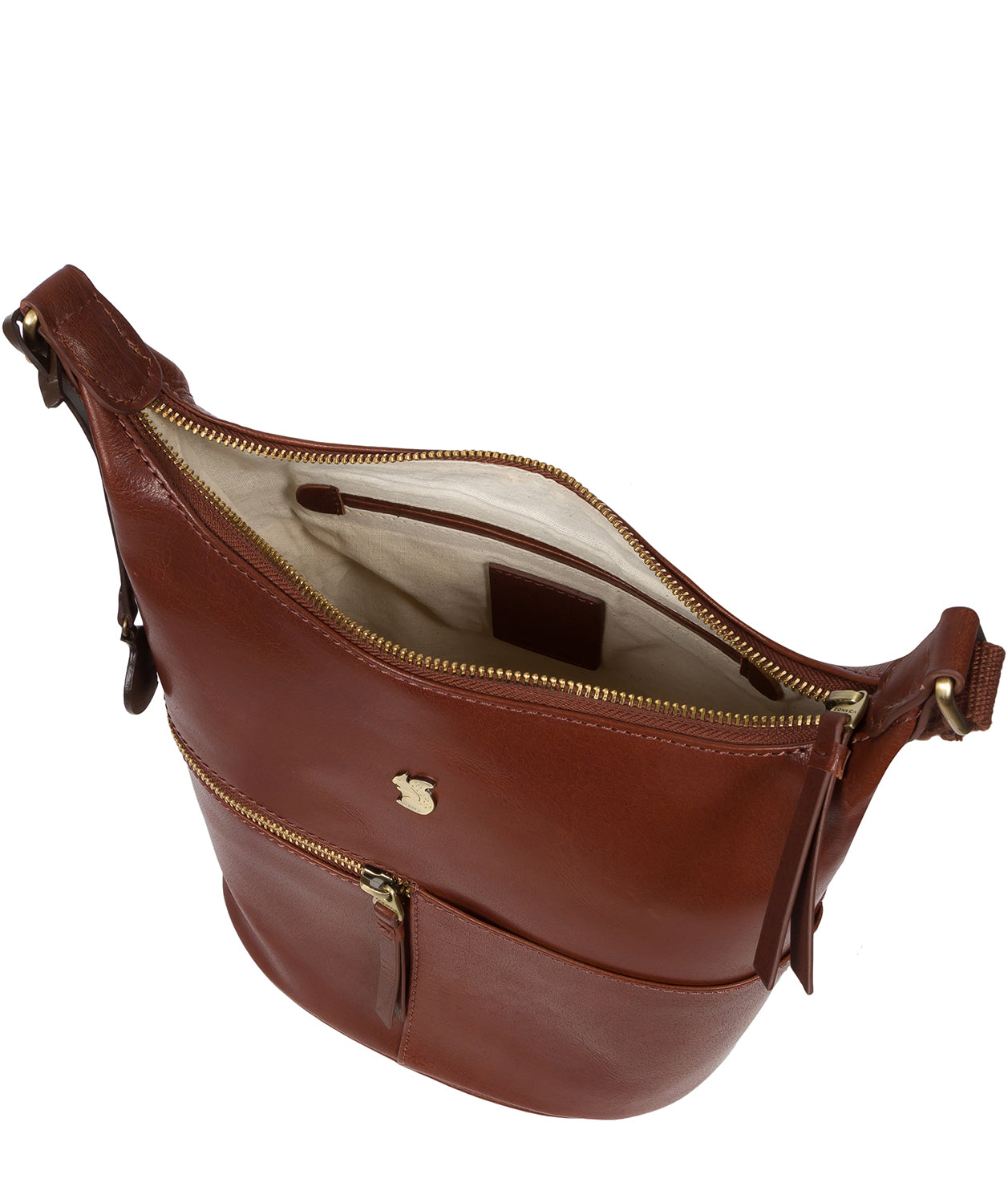 'Little Kristin' Conker Brown Leather Shoulder Bag