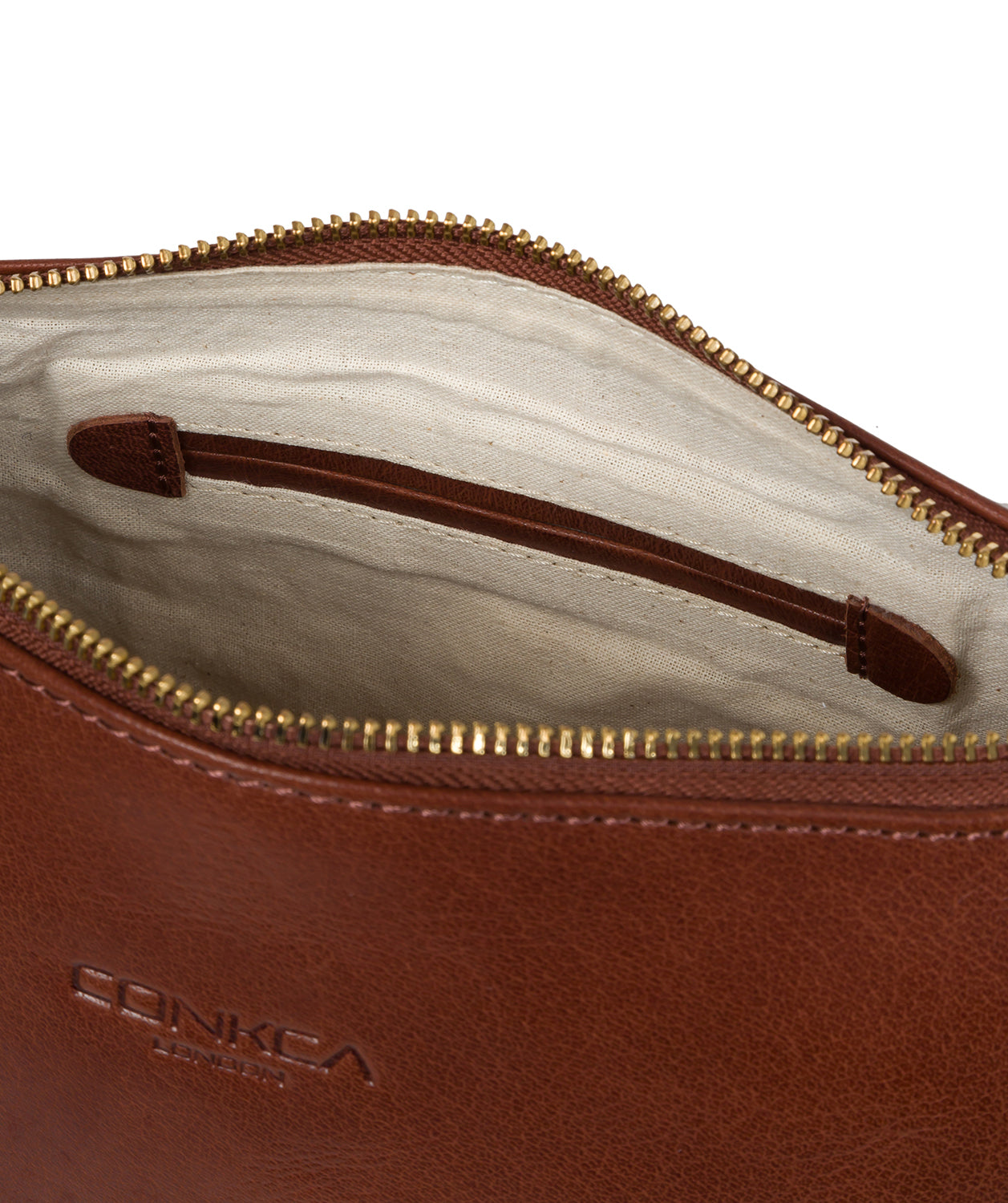 'Little Kristin' Conker Brown Leather Shoulder Bag