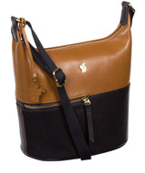 'Little Kristin' Navy & Dark Tan Leather Shoulder Bag