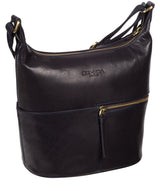 'Little Kristin' Navy Leather Shoulder Bag