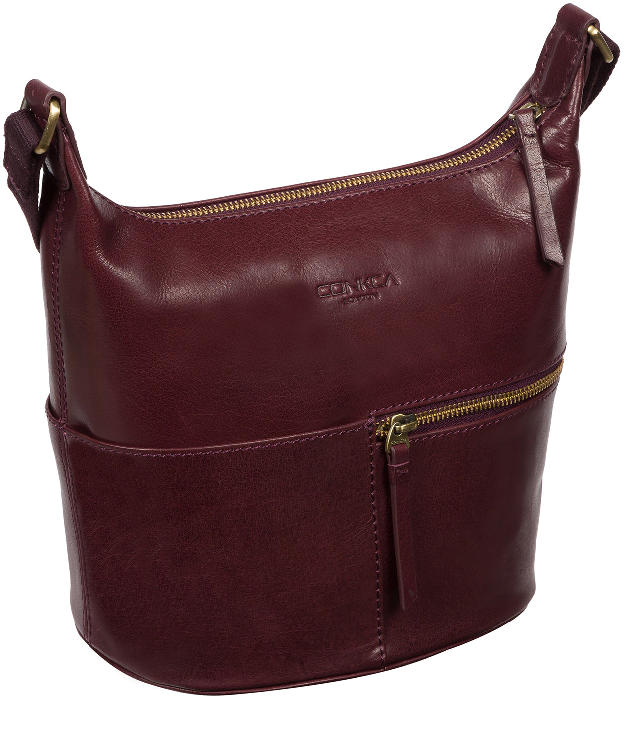 'Little Kristin' Plum Leather Shoulder Bag