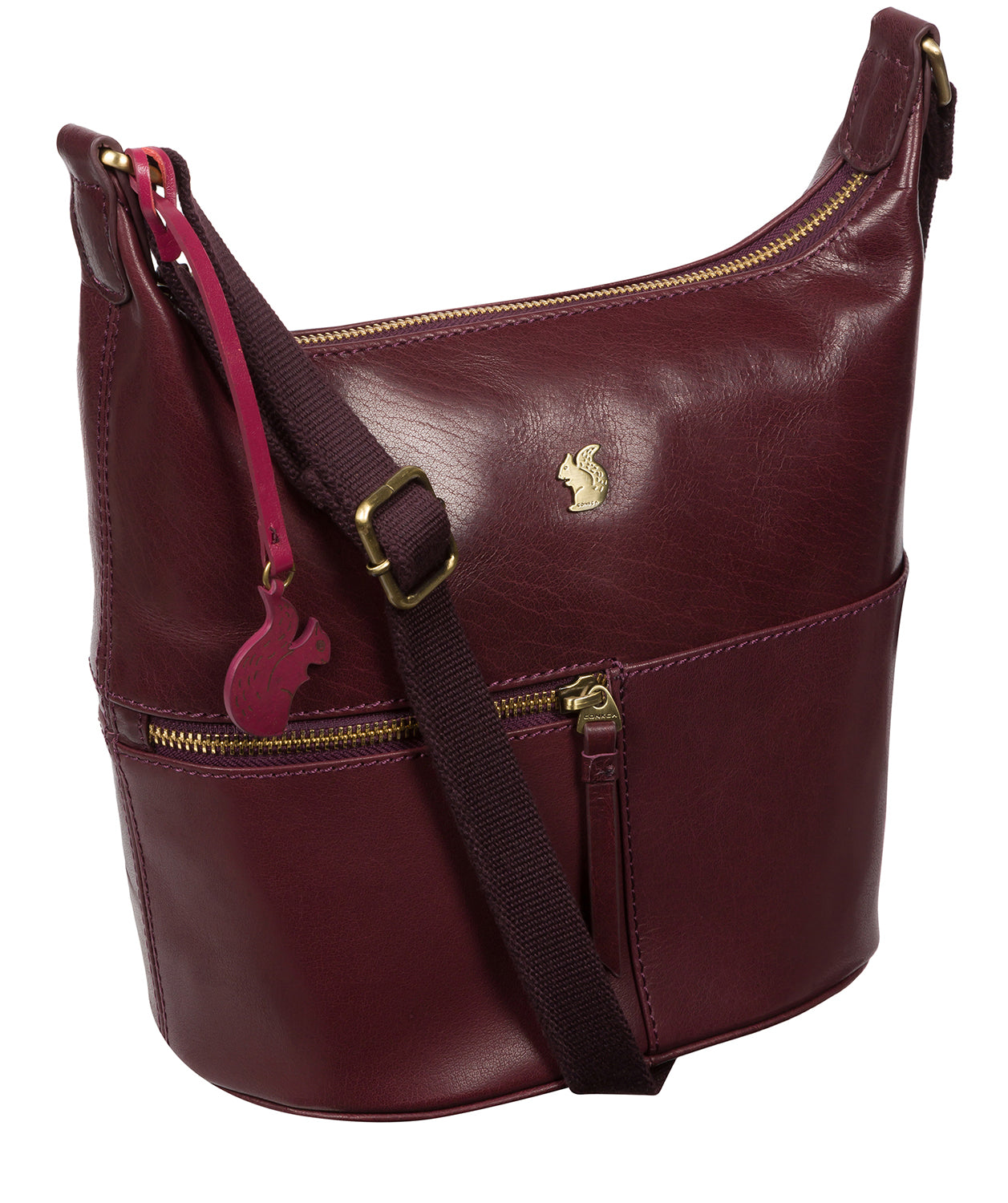 'Little Kristin' Plum Leather Shoulder Bag