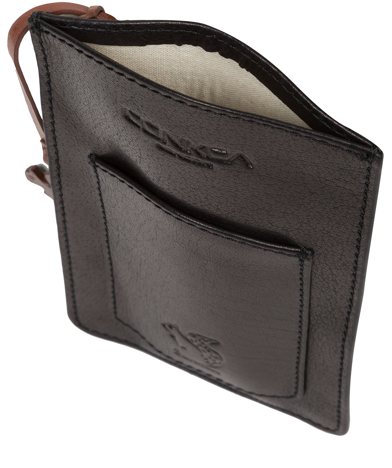 'Siren' Black Leather Cross Body Phone Bag