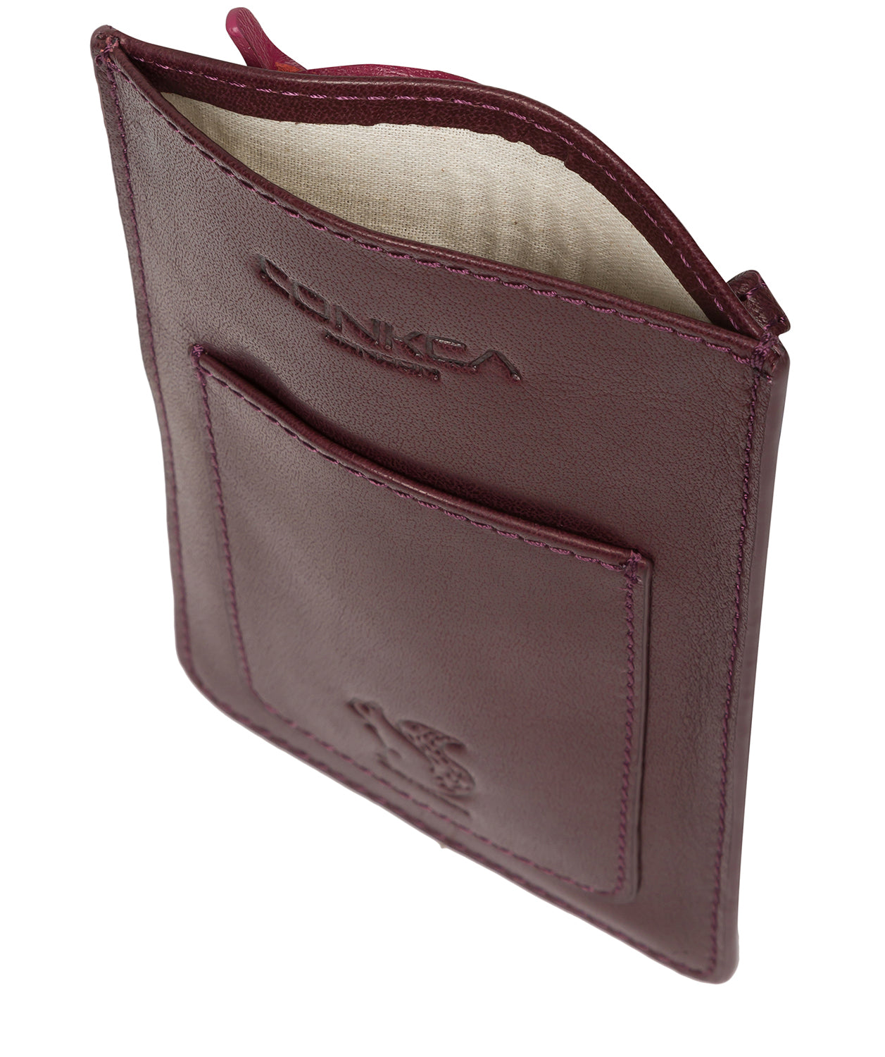 'Siren' Plum Leather Cross Body Phone Bag