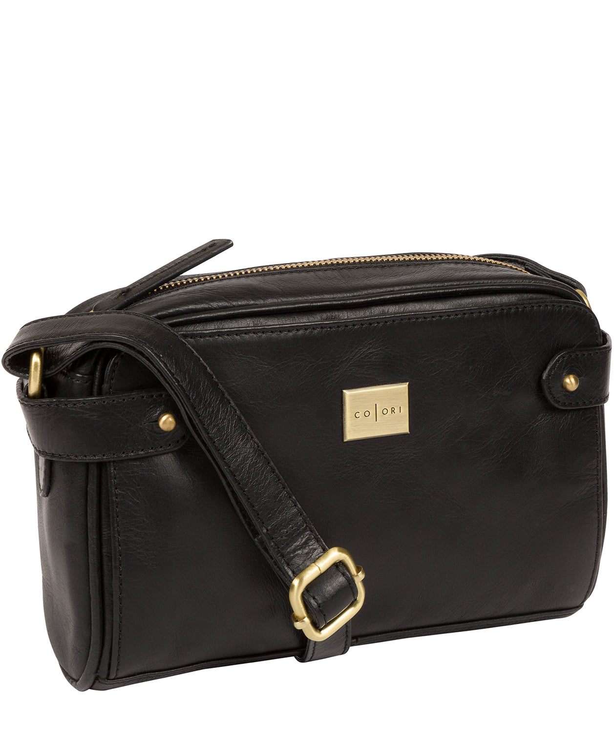 'Rivoli' Italian-Inspired Black Leather Cross Body Bag image 5
