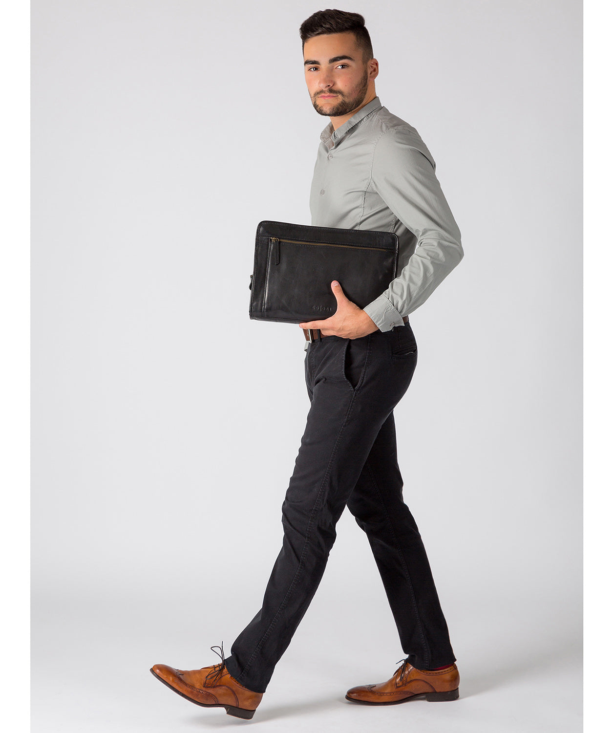 'Pirlo' Italian-Inspired Black Leather Document Case
image 2