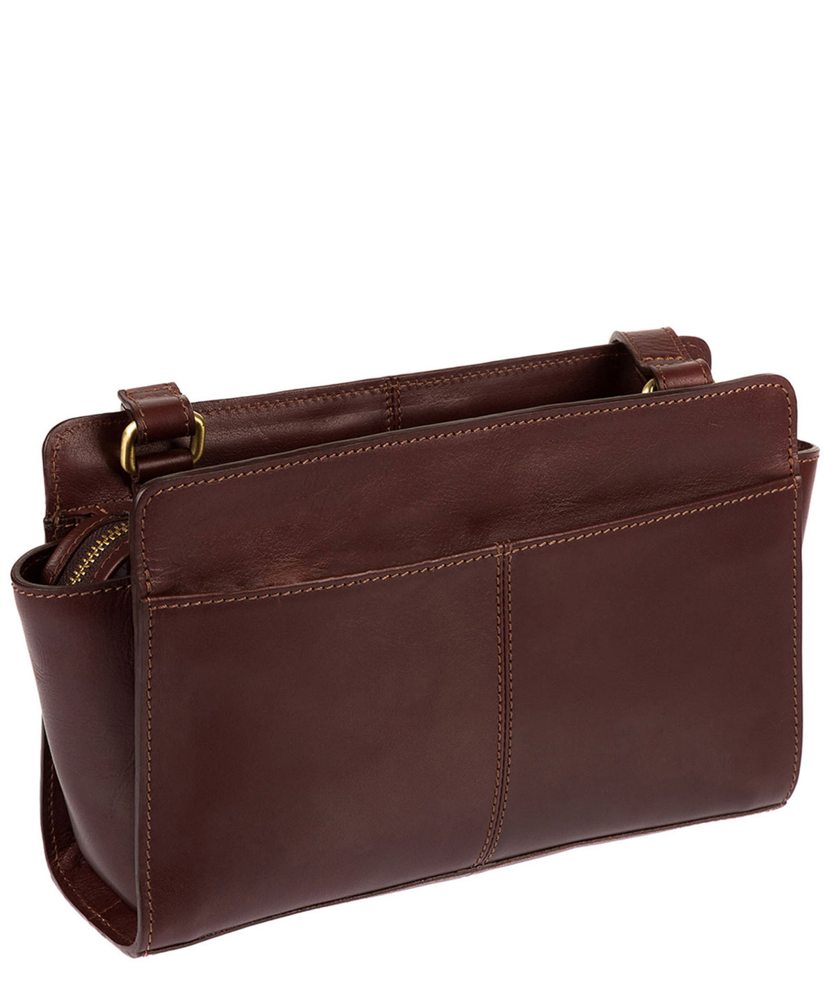 'Valentina' Italian-Inspired Brown Leather Cross Body Bag