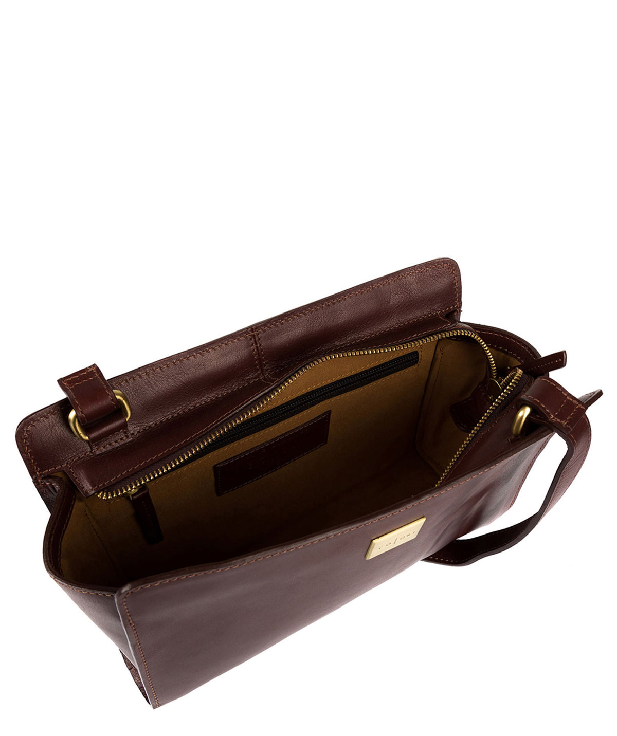 'Valentina' Italian-Inspired Brown Leather Cross Body Bag