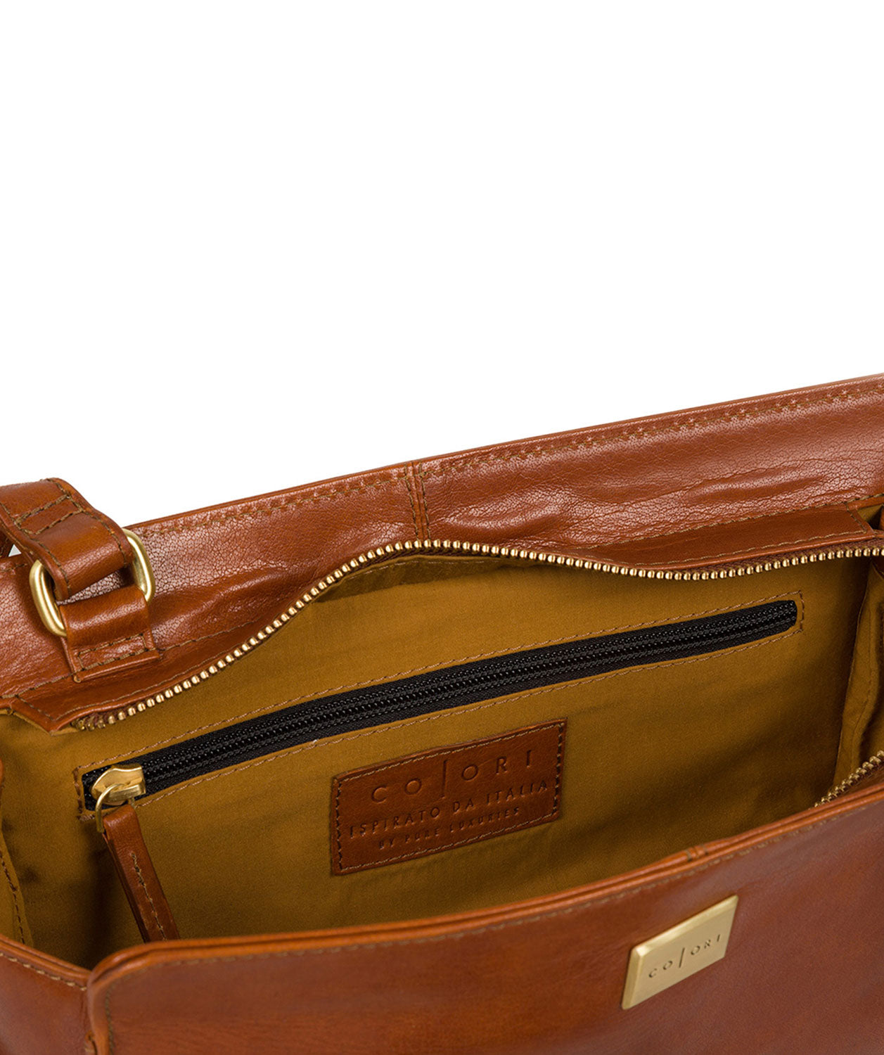 'Valentina' Italian Tan Cross-Body Bag