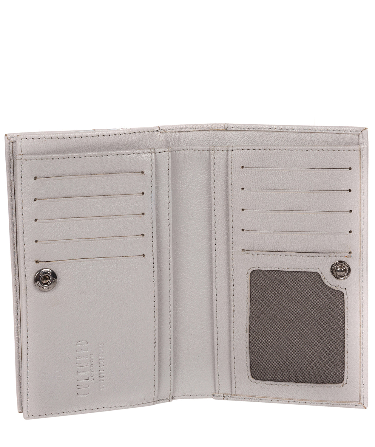 'Stow' Silver Grey Leather Purse image 3