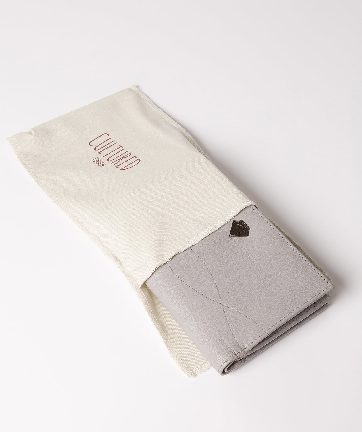 'Stow' Silver Grey Leather Purse image 5