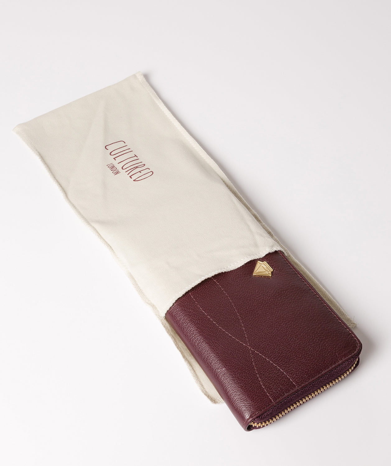 'Banbury' Beetroot Leather Zip-Round Purse image 5