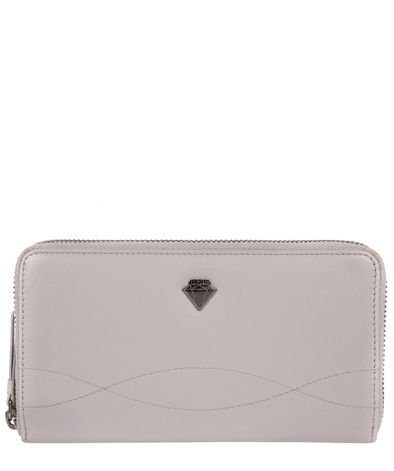 'Banbury' Silver Grey Leather Zip-Round Purse image 1