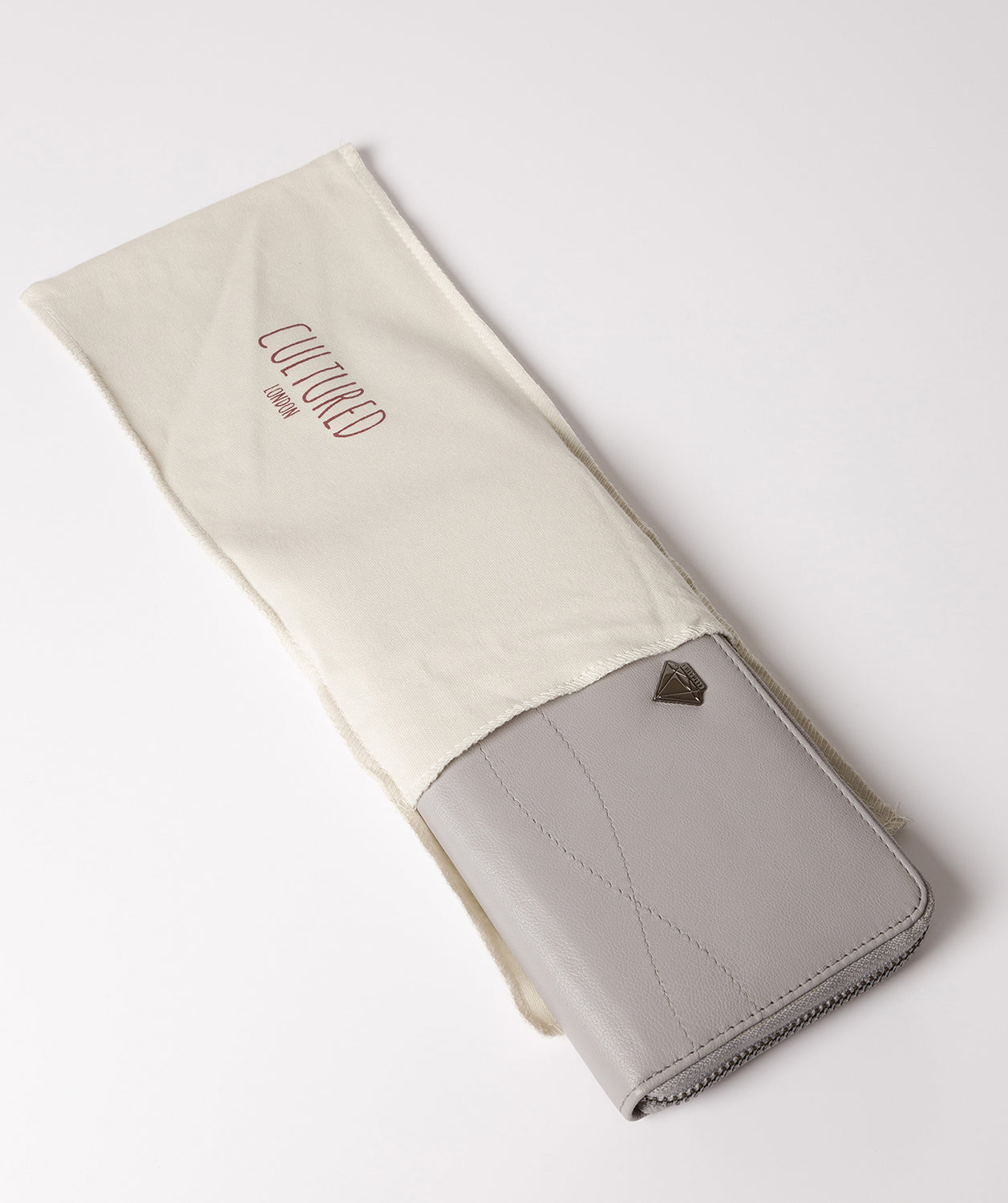 'Banbury' Silver Grey Leather Zip-Round Purse image 5