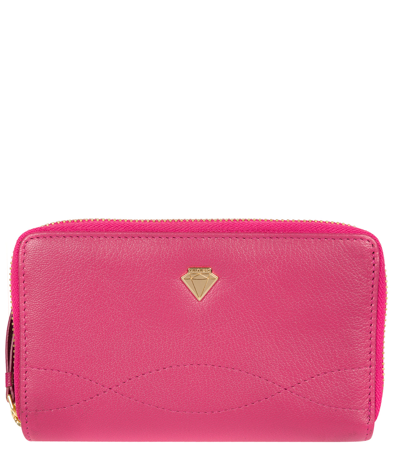 'Wittion' Fuchsia Leather Zip-Round Purse image 1