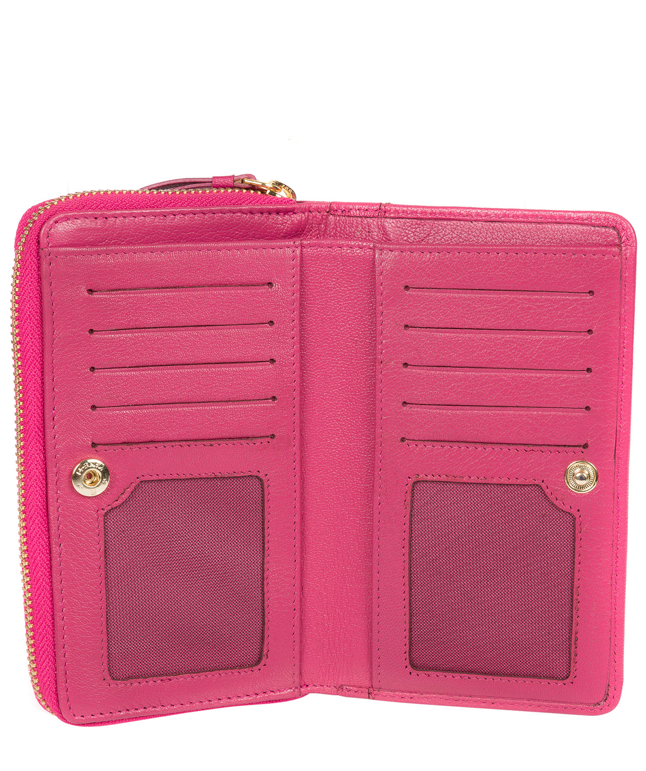 'Wittion' Fuchsia Leather Zip-Round Purse image 3