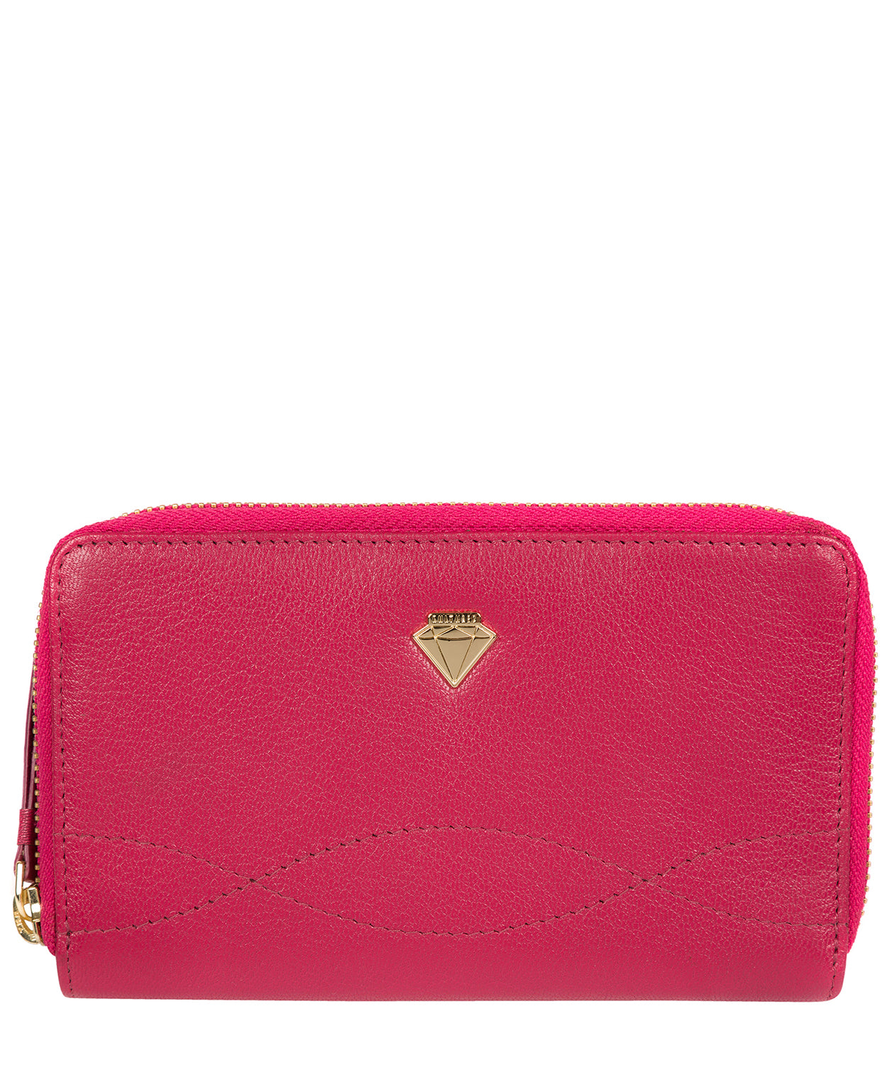 'Wittion' Geranium Leather Zip-Round Purse image 1