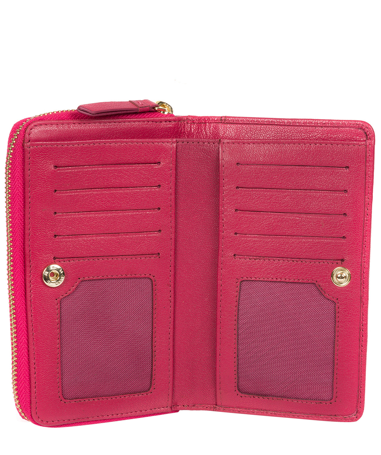 'Wittion' Geranium Leather Zip-Round Purse image 3