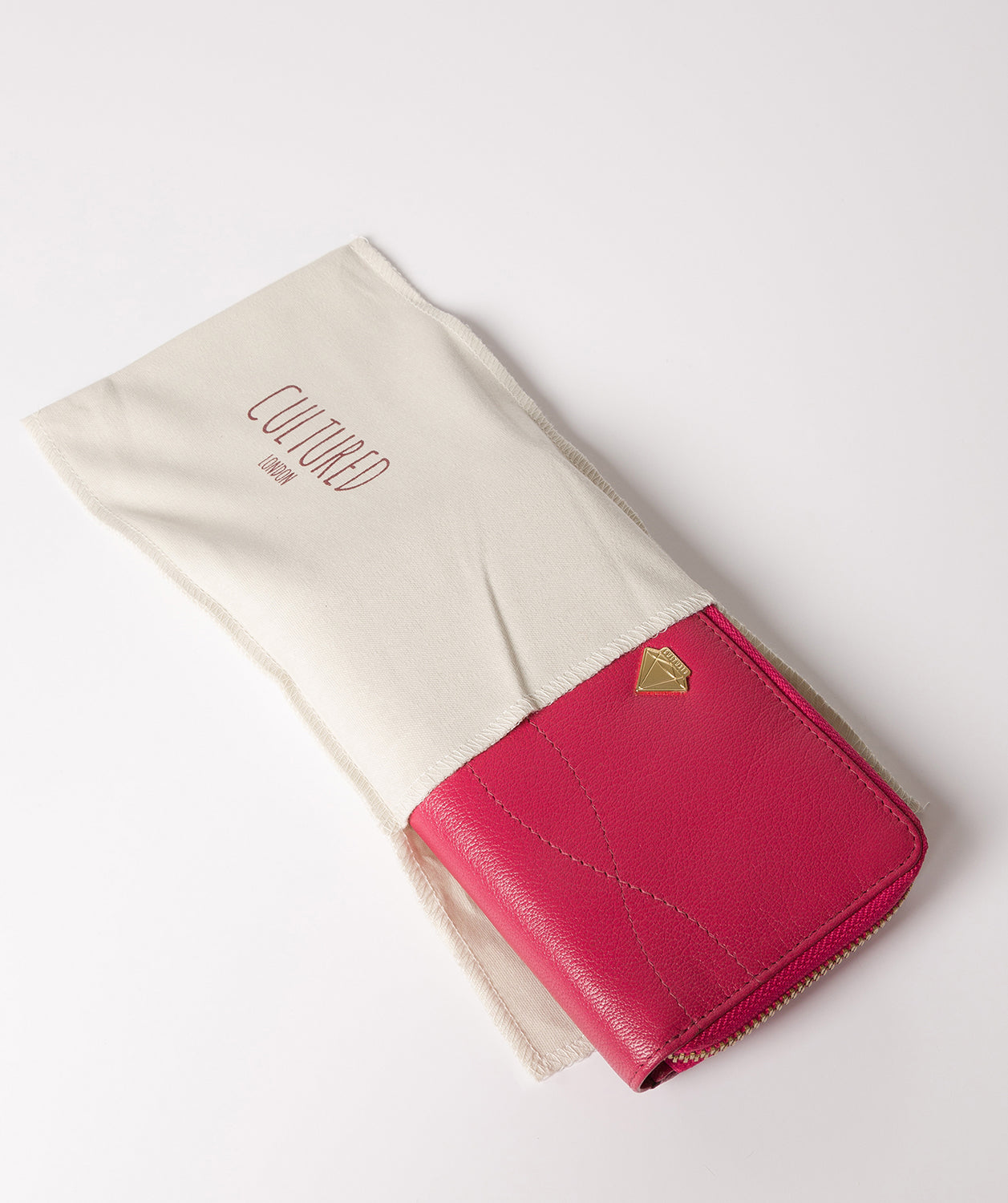 'Wittion' Geranium Leather Zip-Round Purse image 5