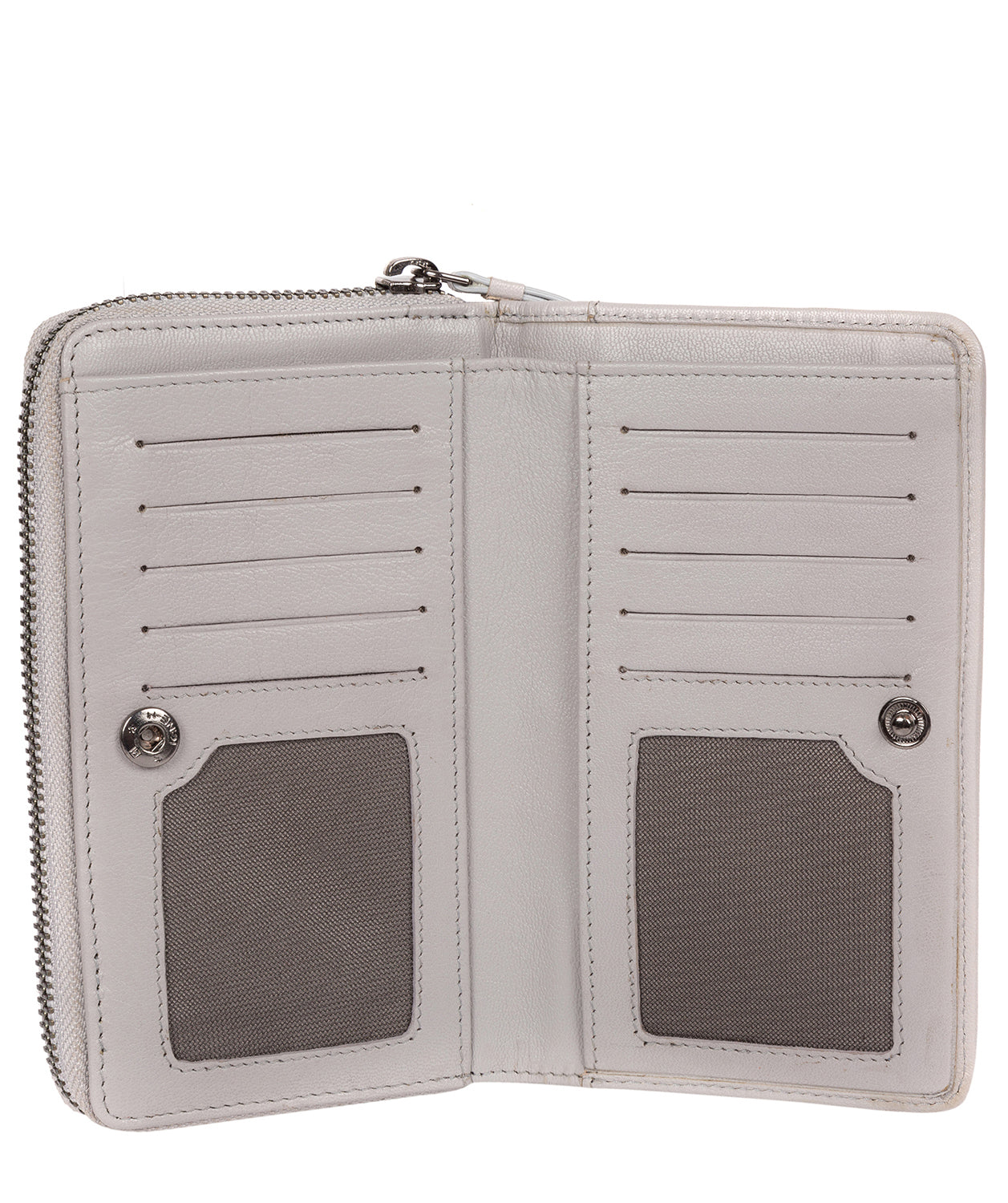 'Wittion' Silver Grey Leather Zip-Round Purse image 3