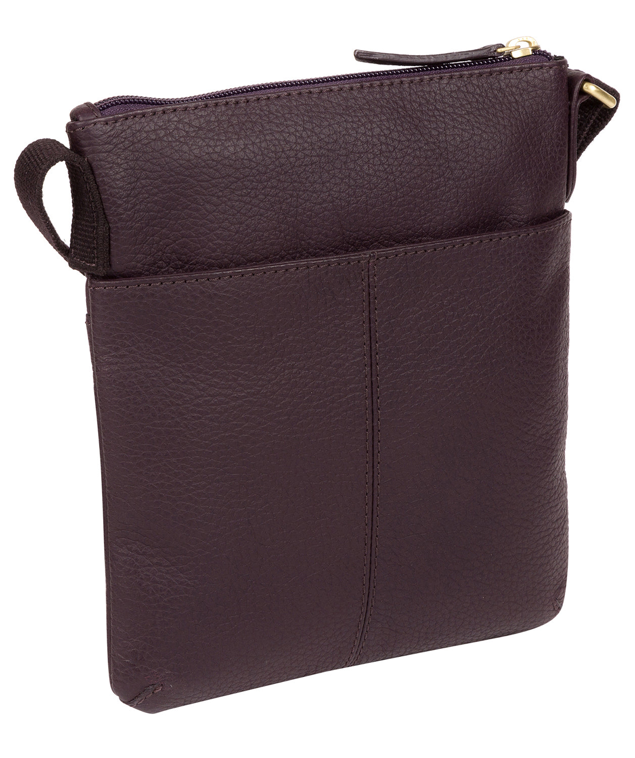 'Zaz' Plum Leather Small Cross Body Bag Pure Luxuries London