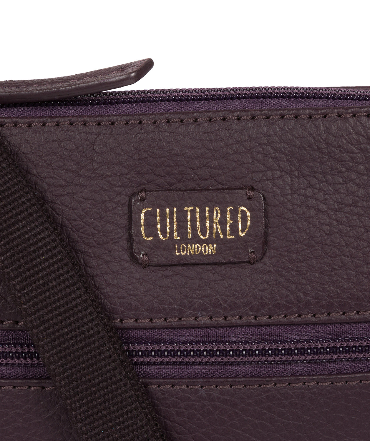 'Zaz' Plum Leather Small Cross Body Bag Pure Luxuries London