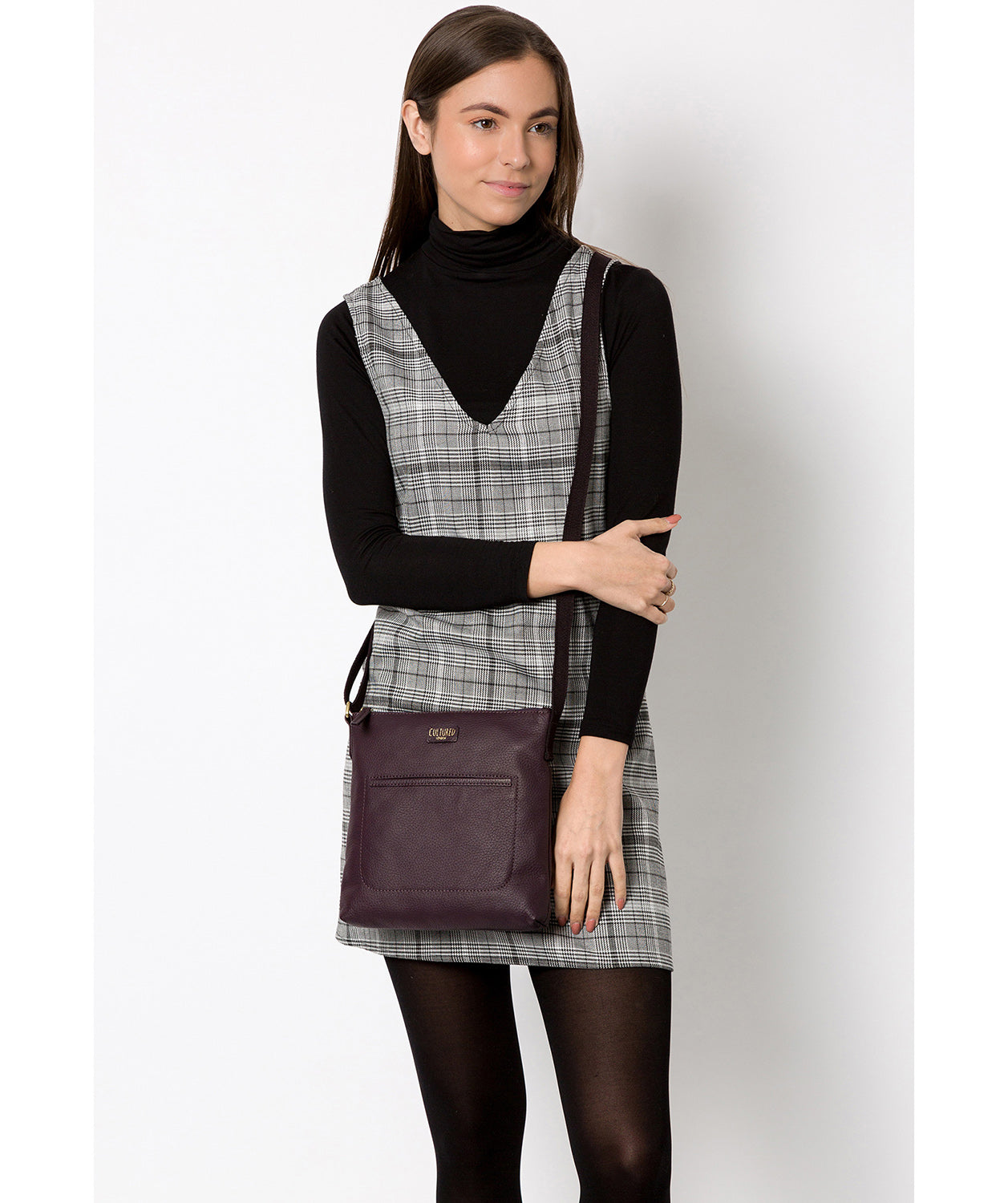 'Dalida' Plum Leather Small Cross Body Bag image 2