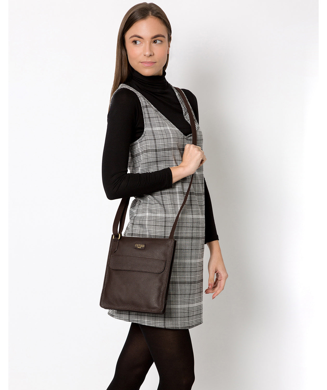 'Celeste' Dark Chocolate Leather Small Cross Body Bag image 2