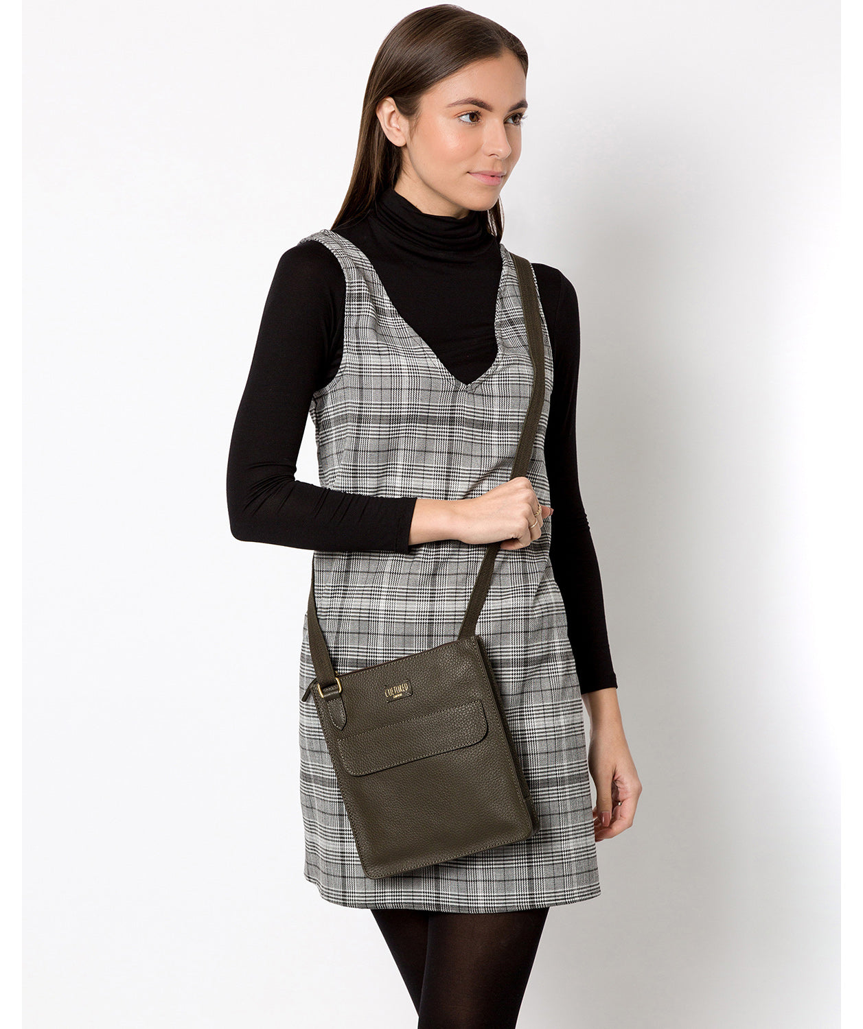 'Celeste' Olive Leather Small Cross Body Bag image 2