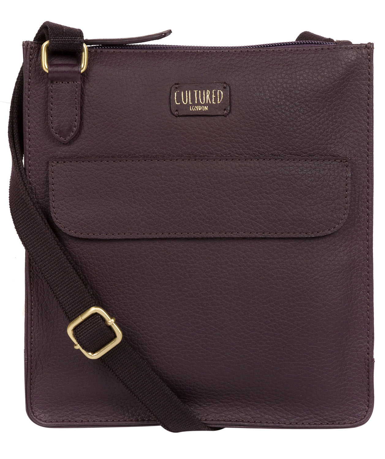 'Celeste' Plum Leather Small Cross Body Bag Pure Luxuries London