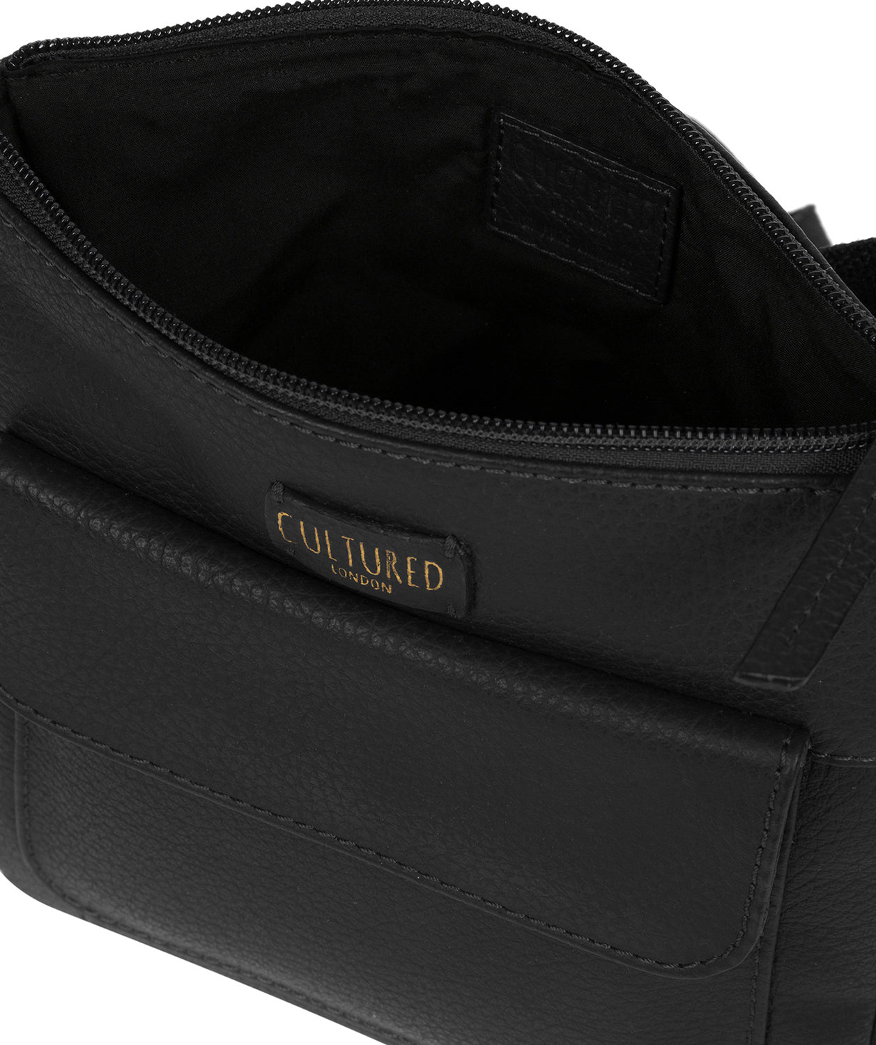 'Elna' Black Leather Small Cross Body Bag Pure Luxuries London