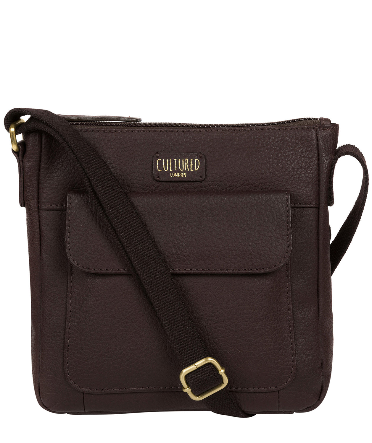 'Elna' Dark Chocolate Leather Small Cross Body Bag Pure Luxuries London