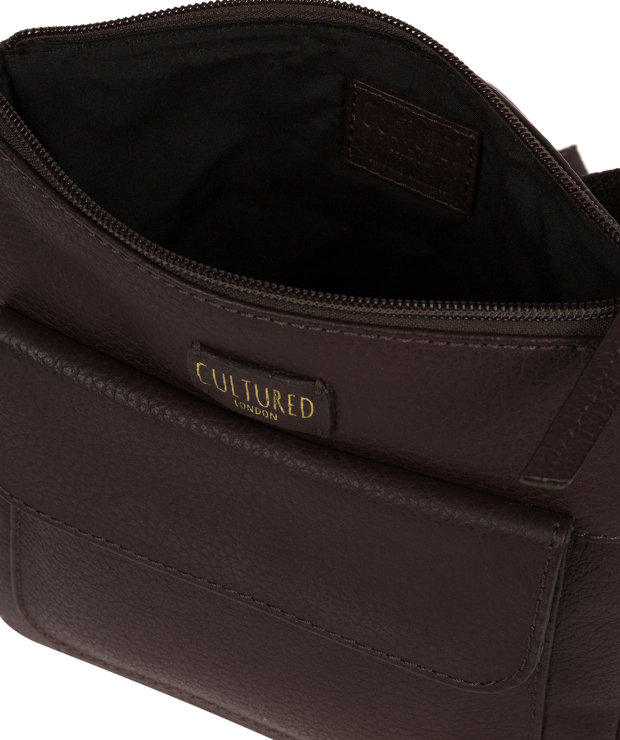 'Elna' Dark Chocolate Leather Small Cross Body Bag Pure Luxuries London