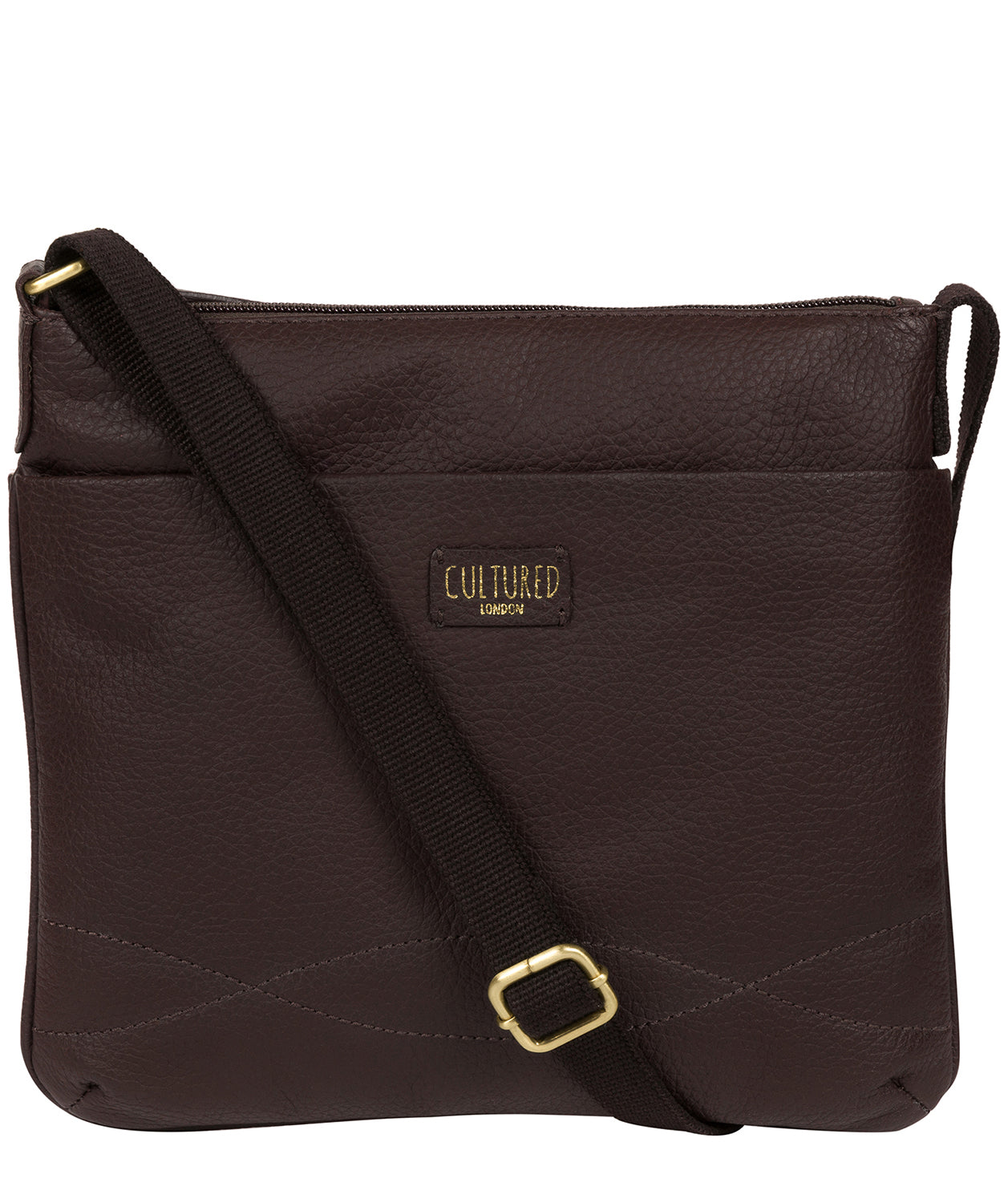 'Manon' Dark Chocolate Leather Small Cross Body Bag Pure Luxuries London