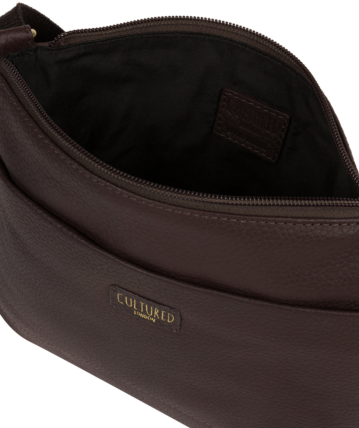 'Manon' Dark Chocolate Leather Small Cross Body Bag Pure Luxuries London