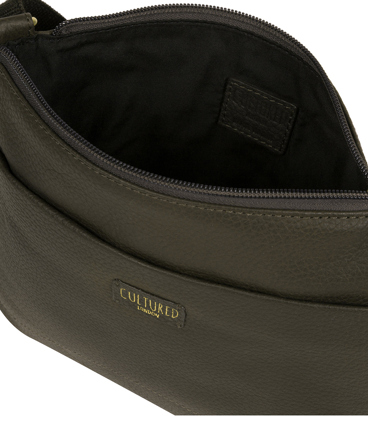 'Manon' Olive Leather Small Cross Body Bag Pure Luxuries London