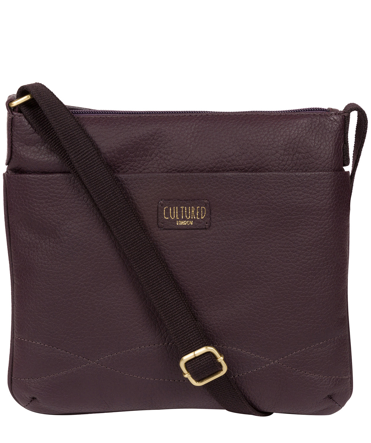 'Manon' Plum Leather Small Cross Body Bag image 1