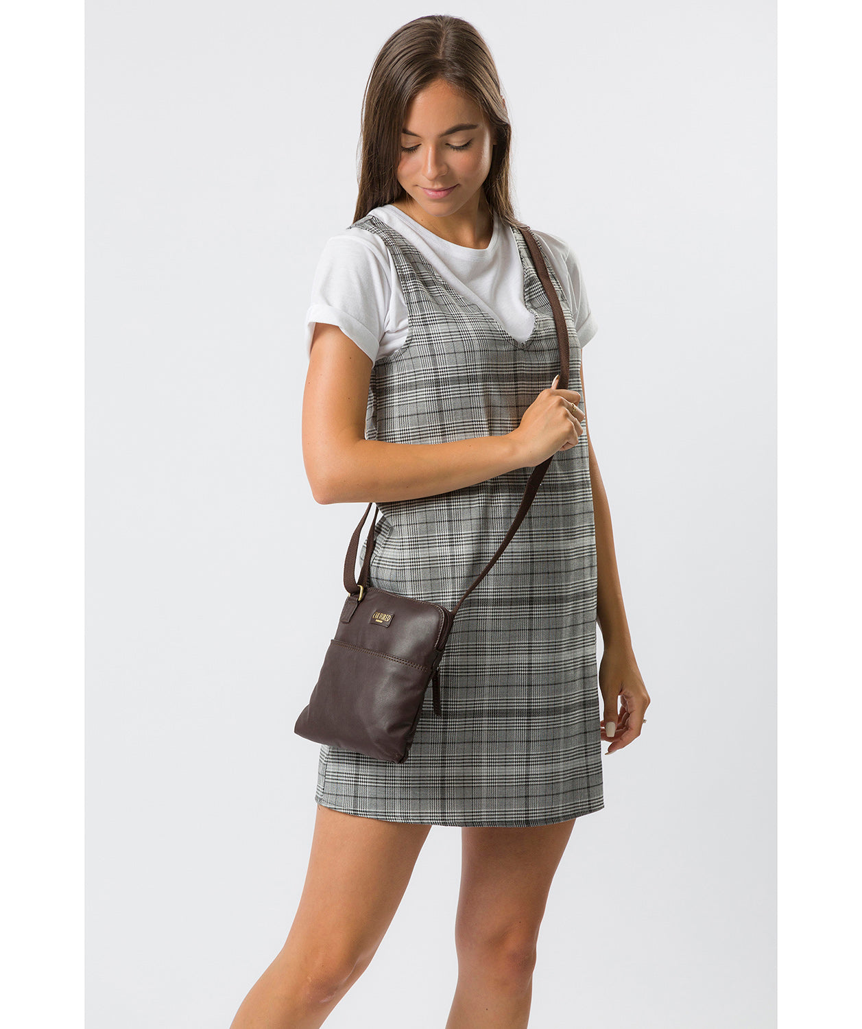 'Marqaux' Brown Leather Cross Body Bag image 2