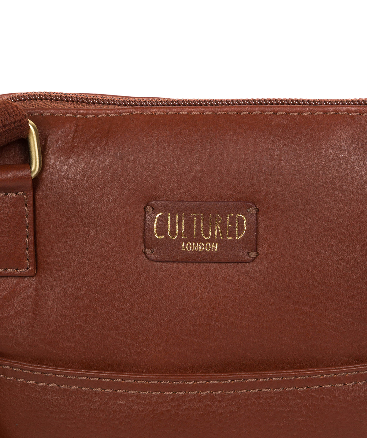 'Marqaux' Cognac Leather Cross Body Bag Pure Luxuries London